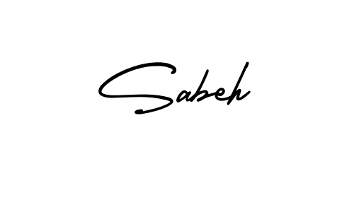 You should practise on your own different ways (AmerikaSignatureDemo-Regular) to write your name (Sabeh) in signature. don't let someone else do it for you. Sabeh signature style 3 images and pictures png