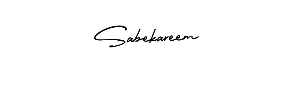 Design your own signature with our free online signature maker. With this signature software, you can create a handwritten (AmerikaSignatureDemo-Regular) signature for name Sabekareem. Sabekareem signature style 3 images and pictures png