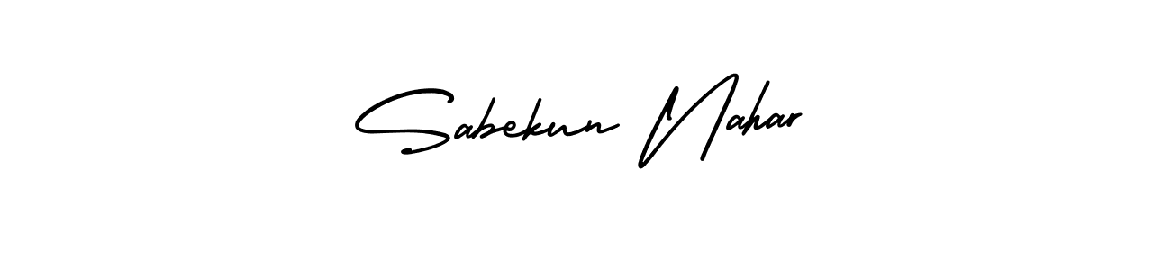 Make a short Sabekun Nahar signature style. Manage your documents anywhere anytime using AmerikaSignatureDemo-Regular. Create and add eSignatures, submit forms, share and send files easily. Sabekun Nahar signature style 3 images and pictures png