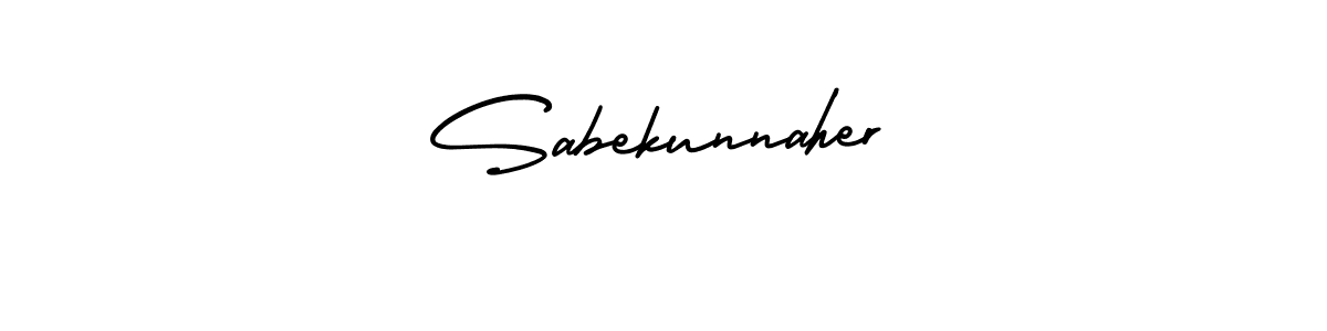 Also You can easily find your signature by using the search form. We will create Sabekunnaher name handwritten signature images for you free of cost using AmerikaSignatureDemo-Regular sign style. Sabekunnaher signature style 3 images and pictures png