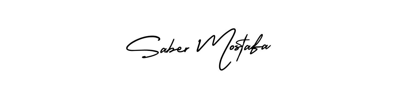 Also You can easily find your signature by using the search form. We will create Saber Mostafa name handwritten signature images for you free of cost using AmerikaSignatureDemo-Regular sign style. Saber Mostafa signature style 3 images and pictures png