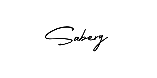 The best way (AmerikaSignatureDemo-Regular) to make a short signature is to pick only two or three words in your name. The name Sabery include a total of six letters. For converting this name. Sabery signature style 3 images and pictures png