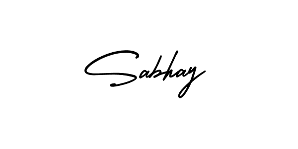 How to make Sabhay signature? AmerikaSignatureDemo-Regular is a professional autograph style. Create handwritten signature for Sabhay name. Sabhay signature style 3 images and pictures png