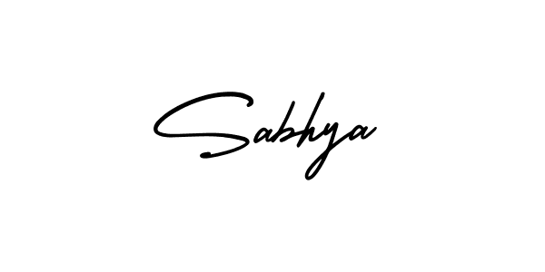 Use a signature maker to create a handwritten signature online. With this signature software, you can design (AmerikaSignatureDemo-Regular) your own signature for name Sabhya. Sabhya signature style 3 images and pictures png