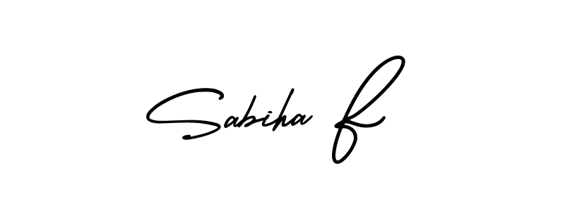 Also You can easily find your signature by using the search form. We will create Sabiha F name handwritten signature images for you free of cost using AmerikaSignatureDemo-Regular sign style. Sabiha F signature style 3 images and pictures png