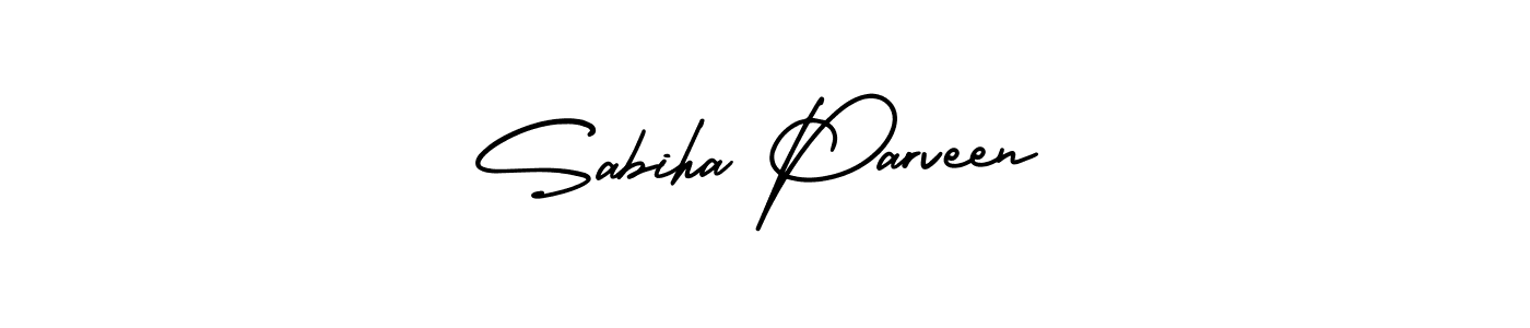 The best way (AmerikaSignatureDemo-Regular) to make a short signature is to pick only two or three words in your name. The name Sabiha Parveen include a total of six letters. For converting this name. Sabiha Parveen signature style 3 images and pictures png