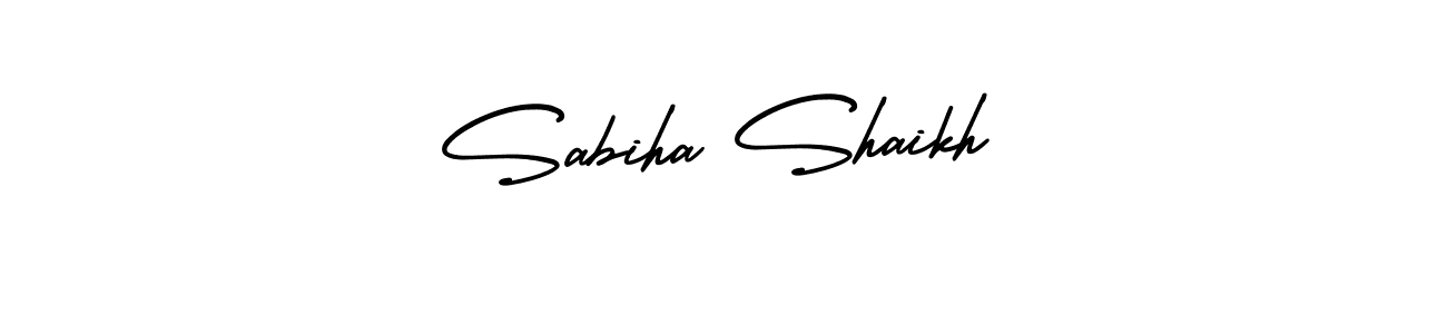 Sabiha Shaikh stylish signature style. Best Handwritten Sign (AmerikaSignatureDemo-Regular) for my name. Handwritten Signature Collection Ideas for my name Sabiha Shaikh. Sabiha Shaikh signature style 3 images and pictures png