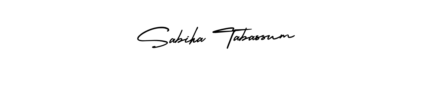 It looks lik you need a new signature style for name Sabiha Tabassum. Design unique handwritten (AmerikaSignatureDemo-Regular) signature with our free signature maker in just a few clicks. Sabiha Tabassum signature style 3 images and pictures png