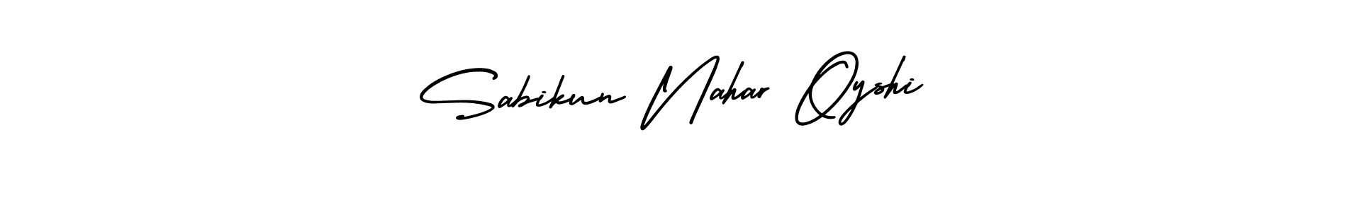 AmerikaSignatureDemo-Regular is a professional signature style that is perfect for those who want to add a touch of class to their signature. It is also a great choice for those who want to make their signature more unique. Get Sabikun Nahar Oyshi name to fancy signature for free. Sabikun Nahar Oyshi signature style 3 images and pictures png