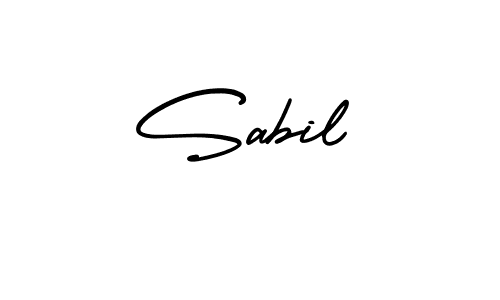 Sabil stylish signature style. Best Handwritten Sign (AmerikaSignatureDemo-Regular) for my name. Handwritten Signature Collection Ideas for my name Sabil. Sabil signature style 3 images and pictures png