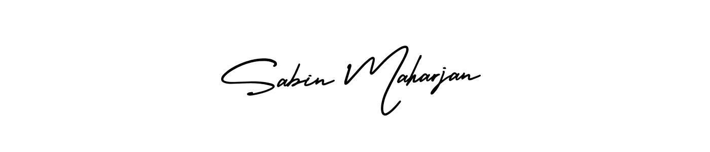 Make a beautiful signature design for name Sabin Maharjan. With this signature (AmerikaSignatureDemo-Regular) style, you can create a handwritten signature for free. Sabin Maharjan signature style 3 images and pictures png