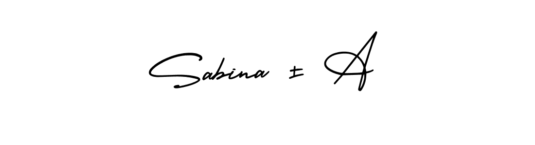 Sabina ± A stylish signature style. Best Handwritten Sign (AmerikaSignatureDemo-Regular) for my name. Handwritten Signature Collection Ideas for my name Sabina ± A. Sabina ± A signature style 3 images and pictures png