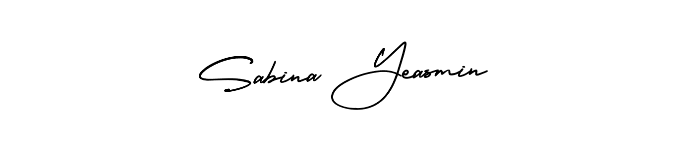 How to make Sabina Yeasmin name signature. Use AmerikaSignatureDemo-Regular style for creating short signs online. This is the latest handwritten sign. Sabina Yeasmin signature style 3 images and pictures png