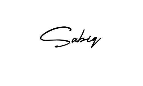 How to make Sabiq name signature. Use AmerikaSignatureDemo-Regular style for creating short signs online. This is the latest handwritten sign. Sabiq signature style 3 images and pictures png