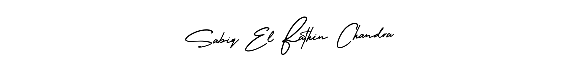 This is the best signature style for the Sabiq El Fathin Chandra name. Also you like these signature font (AmerikaSignatureDemo-Regular). Mix name signature. Sabiq El Fathin Chandra signature style 3 images and pictures png