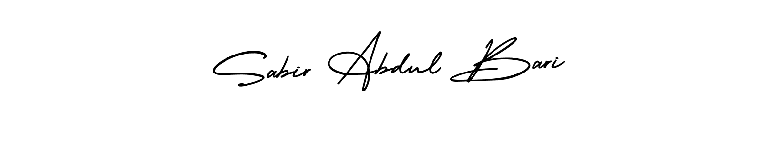 You should practise on your own different ways (AmerikaSignatureDemo-Regular) to write your name (Sabir Abdul Bari) in signature. don't let someone else do it for you. Sabir Abdul Bari signature style 3 images and pictures png