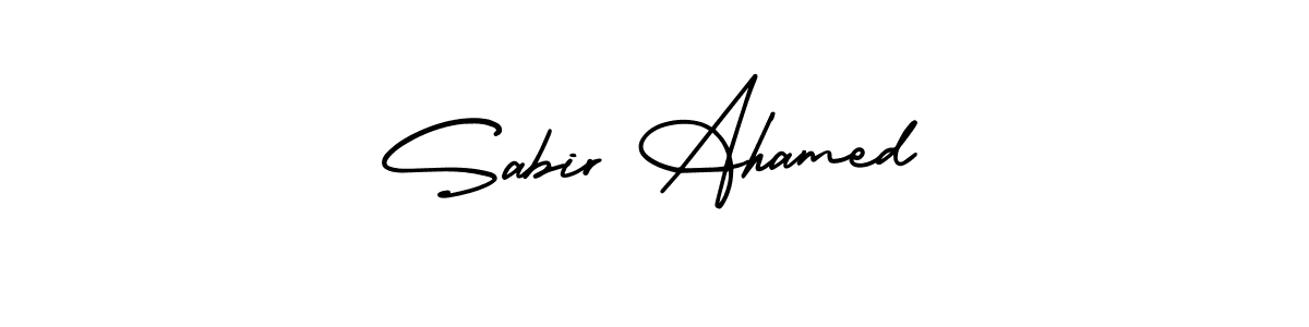 This is the best signature style for the Sabir Ahamed name. Also you like these signature font (AmerikaSignatureDemo-Regular). Mix name signature. Sabir Ahamed signature style 3 images and pictures png
