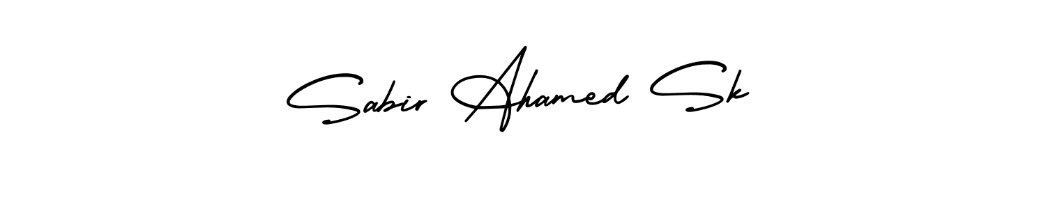 You should practise on your own different ways (AmerikaSignatureDemo-Regular) to write your name (Sabir Ahamed Sk) in signature. don't let someone else do it for you. Sabir Ahamed Sk signature style 3 images and pictures png