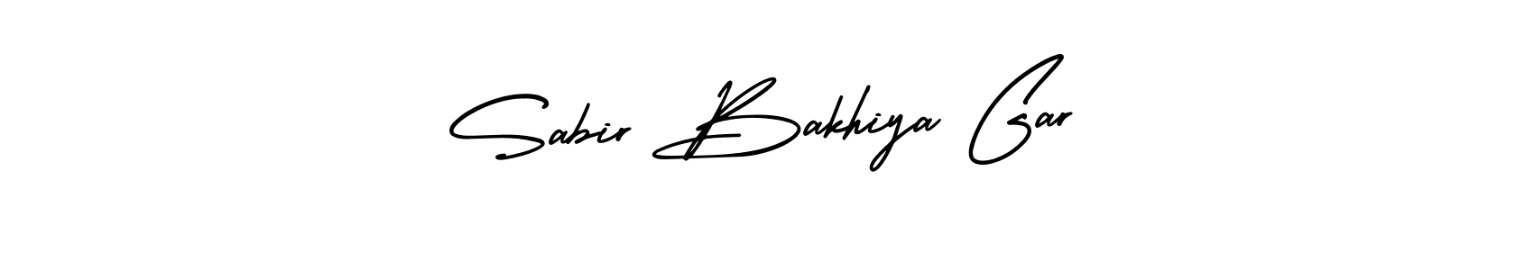 How to make Sabir Bakhiya Gar name signature. Use AmerikaSignatureDemo-Regular style for creating short signs online. This is the latest handwritten sign. Sabir Bakhiya Gar signature style 3 images and pictures png