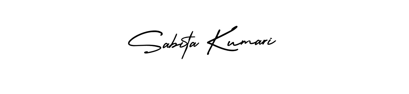 The best way (AmerikaSignatureDemo-Regular) to make a short signature is to pick only two or three words in your name. The name Sabita Kumari include a total of six letters. For converting this name. Sabita Kumari signature style 3 images and pictures png