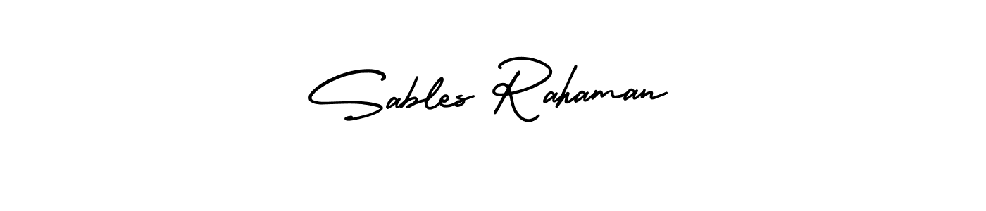 Design your own signature with our free online signature maker. With this signature software, you can create a handwritten (AmerikaSignatureDemo-Regular) signature for name Sables Rahaman. Sables Rahaman signature style 3 images and pictures png