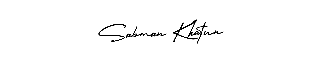 Create a beautiful signature design for name Sabman Khatun. With this signature (AmerikaSignatureDemo-Regular) fonts, you can make a handwritten signature for free. Sabman Khatun signature style 3 images and pictures png