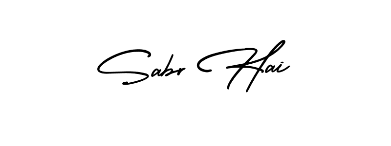 Use a signature maker to create a handwritten signature online. With this signature software, you can design (AmerikaSignatureDemo-Regular) your own signature for name Sabr Hai. Sabr Hai signature style 3 images and pictures png
