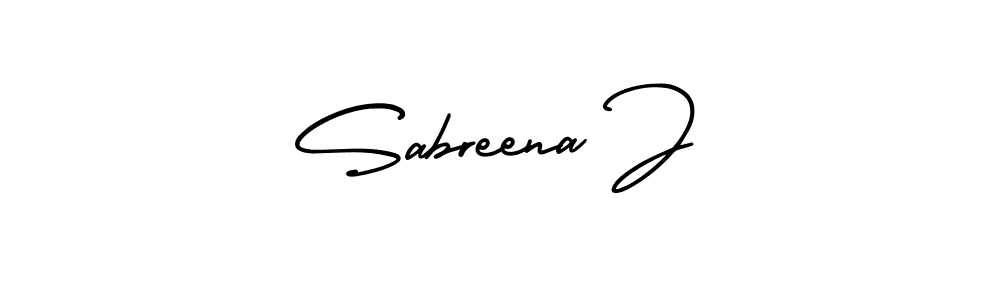 It looks lik you need a new signature style for name Sabreena J. Design unique handwritten (AmerikaSignatureDemo-Regular) signature with our free signature maker in just a few clicks. Sabreena J signature style 3 images and pictures png