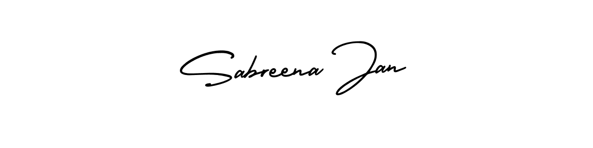 See photos of Sabreena Jan official signature by Spectra . Check more albums & portfolios. Read reviews & check more about AmerikaSignatureDemo-Regular font. Sabreena Jan signature style 3 images and pictures png