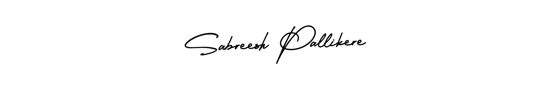 It looks lik you need a new signature style for name Sabreesh Pallikere. Design unique handwritten (AmerikaSignatureDemo-Regular) signature with our free signature maker in just a few clicks. Sabreesh Pallikere signature style 3 images and pictures png