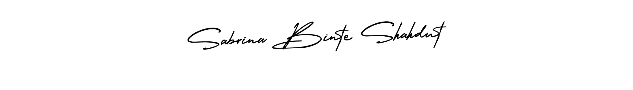 The best way (AmerikaSignatureDemo-Regular) to make a short signature is to pick only two or three words in your name. The name Sabrina Binte Shahdut include a total of six letters. For converting this name. Sabrina Binte Shahdut signature style 3 images and pictures png