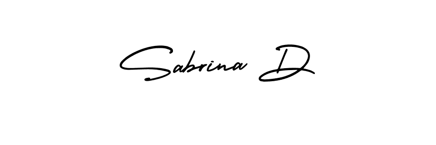 It looks lik you need a new signature style for name Sabrina D. Design unique handwritten (AmerikaSignatureDemo-Regular) signature with our free signature maker in just a few clicks. Sabrina D signature style 3 images and pictures png