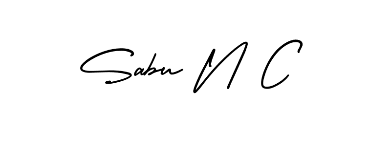 Use a signature maker to create a handwritten signature online. With this signature software, you can design (AmerikaSignatureDemo-Regular) your own signature for name Sabu N C. Sabu N C signature style 3 images and pictures png