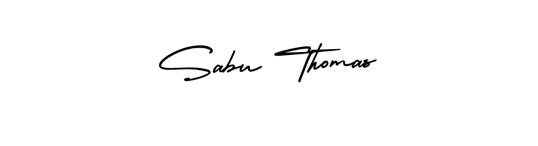 You should practise on your own different ways (AmerikaSignatureDemo-Regular) to write your name (Sabu Thomas) in signature. don't let someone else do it for you. Sabu Thomas signature style 3 images and pictures png