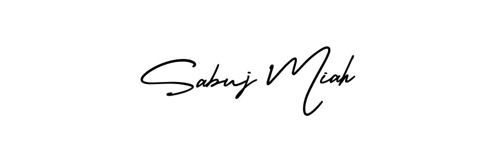 Make a beautiful signature design for name Sabuj Miah. With this signature (AmerikaSignatureDemo-Regular) style, you can create a handwritten signature for free. Sabuj Miah signature style 3 images and pictures png