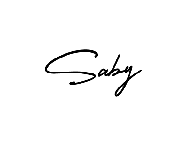 The best way (AmerikaSignatureDemo-Regular) to make a short signature is to pick only two or three words in your name. The name Saby include a total of six letters. For converting this name. Saby signature style 3 images and pictures png