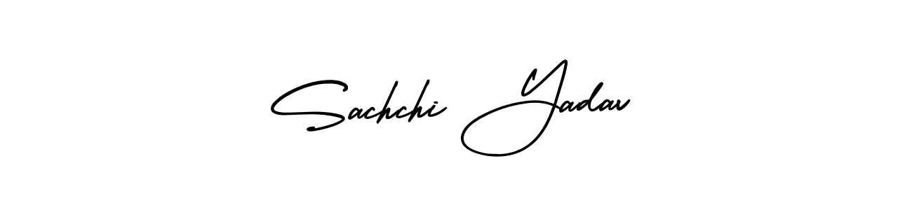 You should practise on your own different ways (AmerikaSignatureDemo-Regular) to write your name (Sachchi Yadav) in signature. don't let someone else do it for you. Sachchi Yadav signature style 3 images and pictures png
