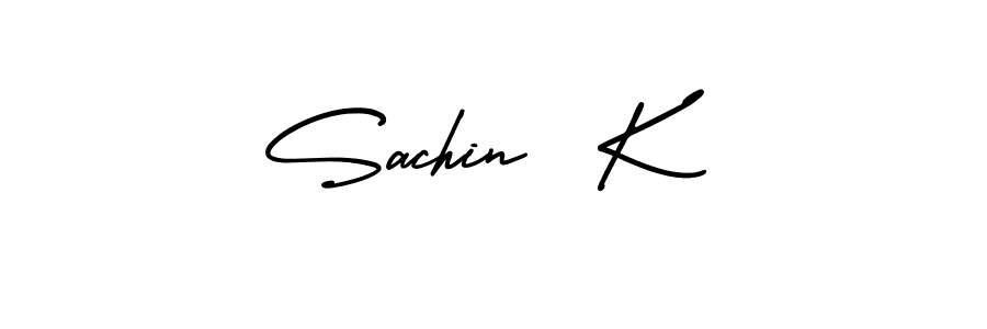 Sachin  K stylish signature style. Best Handwritten Sign (AmerikaSignatureDemo-Regular) for my name. Handwritten Signature Collection Ideas for my name Sachin  K. Sachin  K signature style 3 images and pictures png