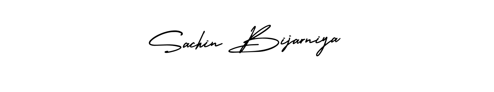 You should practise on your own different ways (AmerikaSignatureDemo-Regular) to write your name (Sachin Bijarniya) in signature. don't let someone else do it for you. Sachin Bijarniya signature style 3 images and pictures png