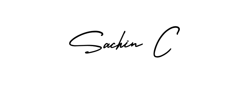 Design your own signature with our free online signature maker. With this signature software, you can create a handwritten (AmerikaSignatureDemo-Regular) signature for name Sachin C. Sachin C signature style 3 images and pictures png