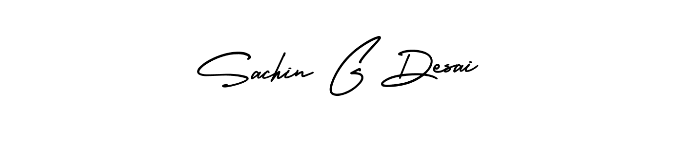 This is the best signature style for the Sachin G Desai name. Also you like these signature font (AmerikaSignatureDemo-Regular). Mix name signature. Sachin G Desai signature style 3 images and pictures png