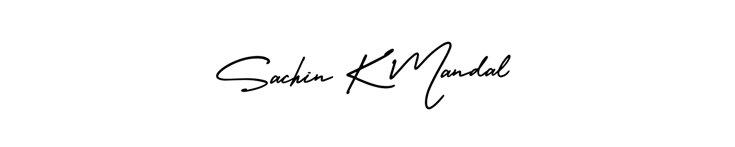 Sachin K Mandal stylish signature style. Best Handwritten Sign (AmerikaSignatureDemo-Regular) for my name. Handwritten Signature Collection Ideas for my name Sachin K Mandal. Sachin K Mandal signature style 3 images and pictures png