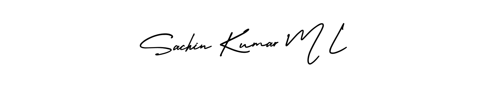 Use a signature maker to create a handwritten signature online. With this signature software, you can design (AmerikaSignatureDemo-Regular) your own signature for name Sachin Kumar M L. Sachin Kumar M L signature style 3 images and pictures png