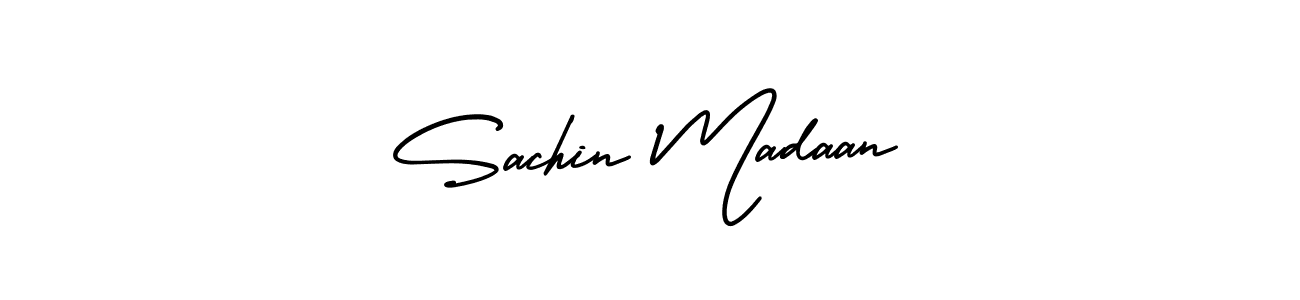How to make Sachin Madaan name signature. Use AmerikaSignatureDemo-Regular style for creating short signs online. This is the latest handwritten sign. Sachin Madaan signature style 3 images and pictures png