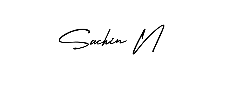 if you are searching for the best signature style for your name Sachin N. so please give up your signature search. here we have designed multiple signature styles  using AmerikaSignatureDemo-Regular. Sachin N signature style 3 images and pictures png