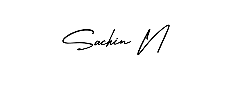 if you are searching for the best signature style for your name Sachin N. so please give up your signature search. here we have designed multiple signature styles  using AmerikaSignatureDemo-Regular. Sachin N signature style 3 images and pictures png