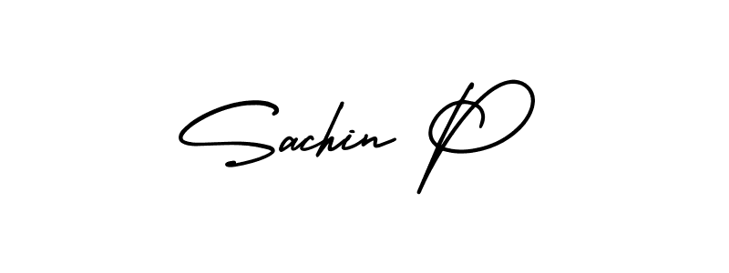 Similarly AmerikaSignatureDemo-Regular is the best handwritten signature design. Signature creator online .You can use it as an online autograph creator for name Sachin P. Sachin P signature style 3 images and pictures png