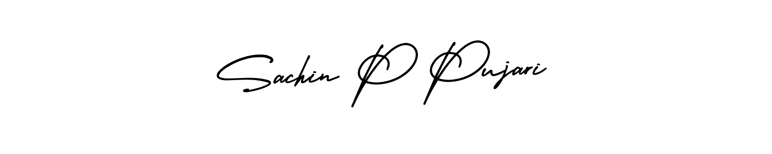 AmerikaSignatureDemo-Regular is a professional signature style that is perfect for those who want to add a touch of class to their signature. It is also a great choice for those who want to make their signature more unique. Get Sachin P Pujari name to fancy signature for free. Sachin P Pujari signature style 3 images and pictures png