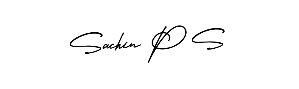 You should practise on your own different ways (AmerikaSignatureDemo-Regular) to write your name (Sachin P S) in signature. don't let someone else do it for you. Sachin P S signature style 3 images and pictures png