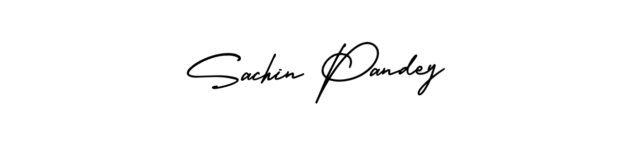 How to make Sachin Pandey name signature. Use AmerikaSignatureDemo-Regular style for creating short signs online. This is the latest handwritten sign. Sachin Pandey signature style 3 images and pictures png